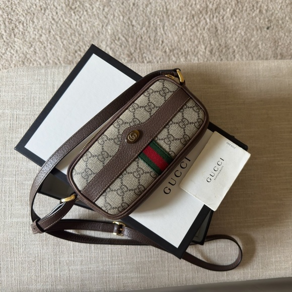 Gucci Mini GG Supreme Ophidia Crossbody Bag - Picture 1 of 8